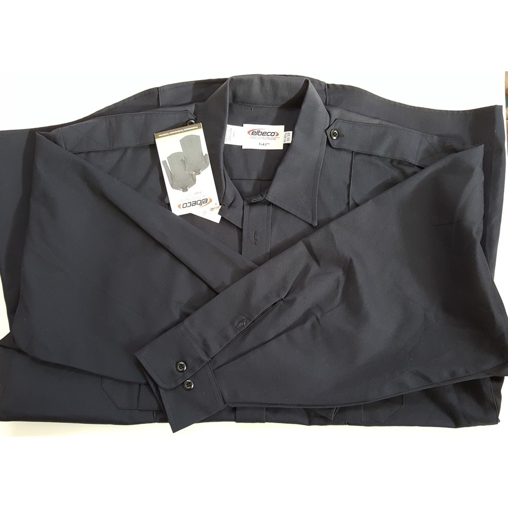 Elbeco Response Tek2 Shirt Unisex Size 17.5/33 Long Sleeve Button Up Navy Blue 3